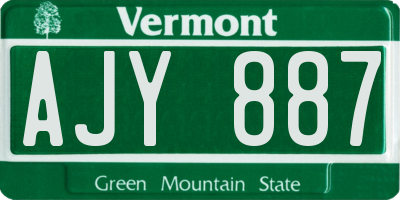 VT license plate AJY887