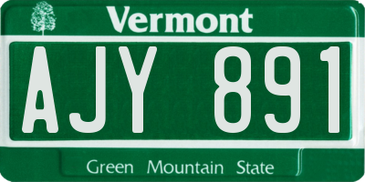 VT license plate AJY891