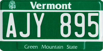 VT license plate AJY895