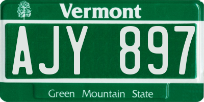 VT license plate AJY897