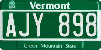VT license plate AJY898
