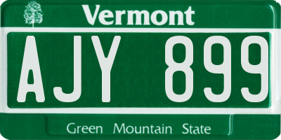 VT license plate AJY899