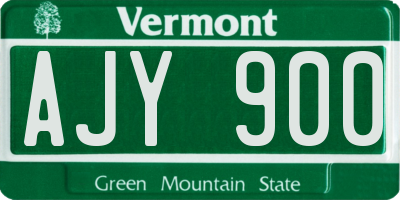 VT license plate AJY900