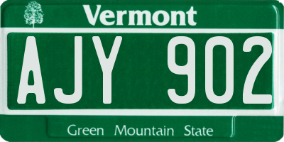 VT license plate AJY902