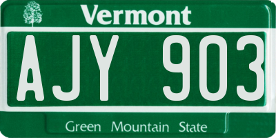 VT license plate AJY903