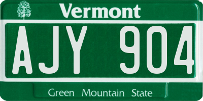 VT license plate AJY904