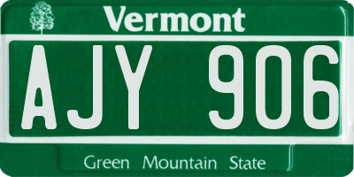 VT license plate AJY906