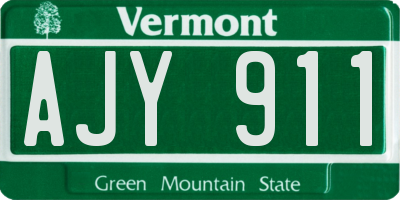 VT license plate AJY911