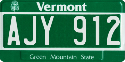 VT license plate AJY912