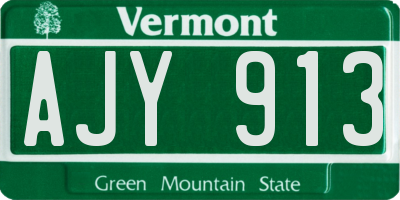 VT license plate AJY913