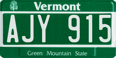 VT license plate AJY915
