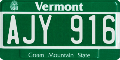 VT license plate AJY916