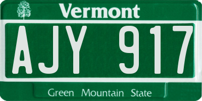 VT license plate AJY917
