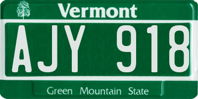 VT license plate AJY918