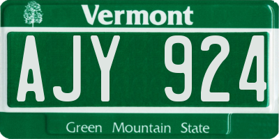 VT license plate AJY924