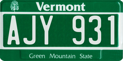 VT license plate AJY931