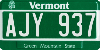 VT license plate AJY937