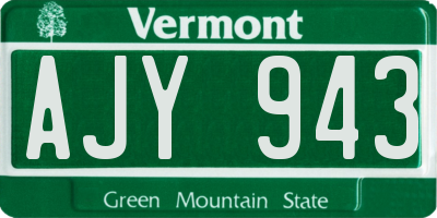 VT license plate AJY943