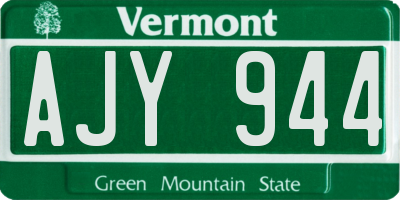 VT license plate AJY944
