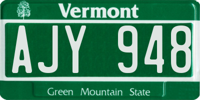 VT license plate AJY948
