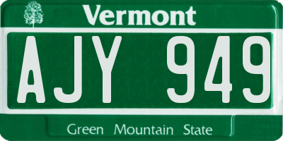 VT license plate AJY949
