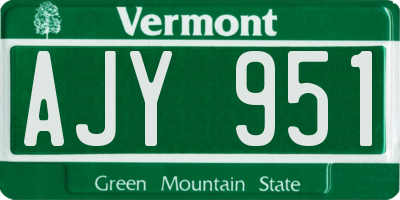 VT license plate AJY951