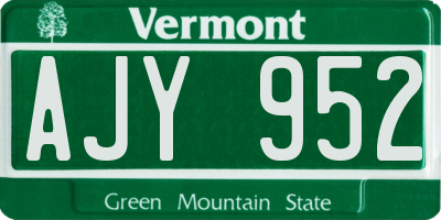 VT license plate AJY952