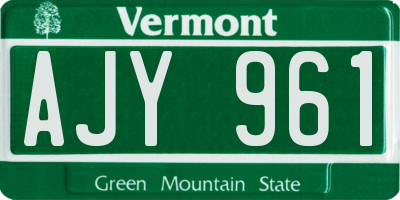 VT license plate AJY961