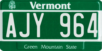 VT license plate AJY964