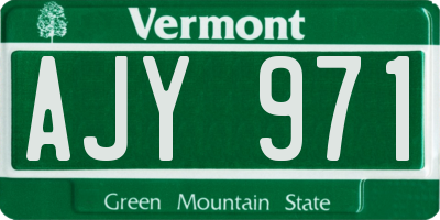 VT license plate AJY971