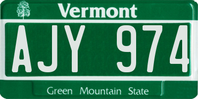 VT license plate AJY974