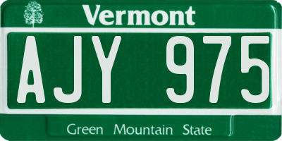 VT license plate AJY975