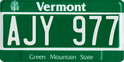 VT license plate AJY977