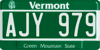 VT license plate AJY979