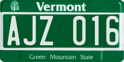 VT license plate AJZ016