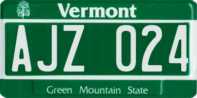 VT license plate AJZ024