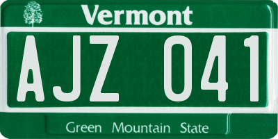 VT license plate AJZ041