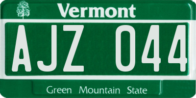 VT license plate AJZ044