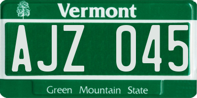 VT license plate AJZ045