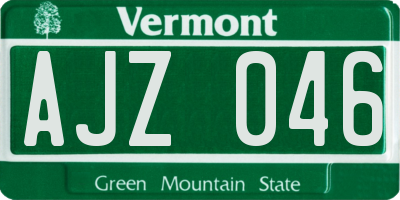 VT license plate AJZ046