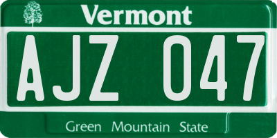 VT license plate AJZ047