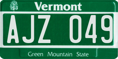 VT license plate AJZ049
