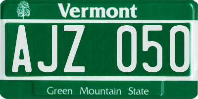 VT license plate AJZ050