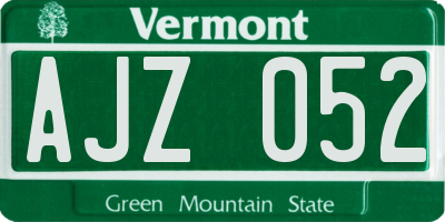 VT license plate AJZ052