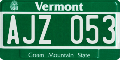 VT license plate AJZ053