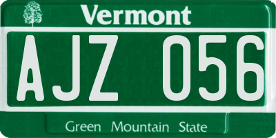 VT license plate AJZ056