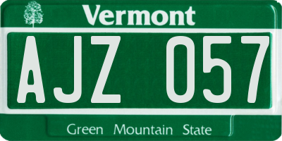 VT license plate AJZ057