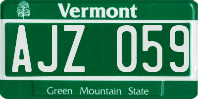 VT license plate AJZ059