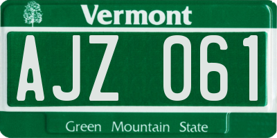 VT license plate AJZ061