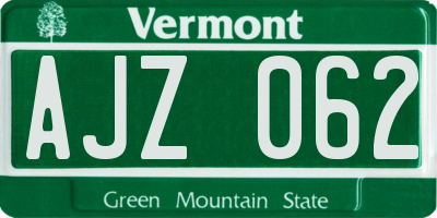 VT license plate AJZ062